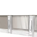 Modern Building Exterior Wall With Vertical Stripe Design Metal Panels And Structured Sections