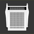Stylish Modern White Chair With Perforated Backrest And Armrests Home Furniture