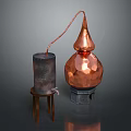 Traditional Copper Household Distillation Still With Classic Design And Sturdy Support Structure