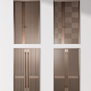 Modern Double Door Copper Door Double Door Combination 3d model