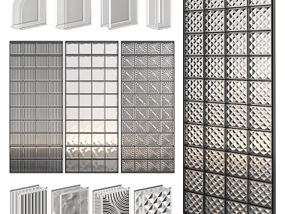 Different Types Of Wall Decorative Panels And Glass Block Walls 3d model