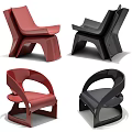 Modern Leisure Chairs In Red And Black With Stylish Designs For Home Decor