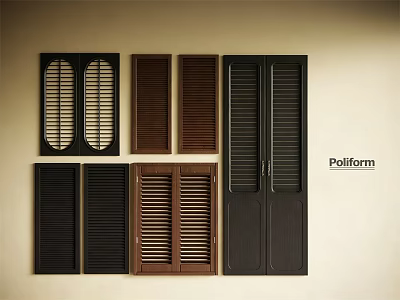 Poliform Window Shutters with Various Styles and Colors for Interior Design 3d model