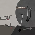 Modern Poliform Electric Scooters Display With Wall Mounted And Floor Models 3d model