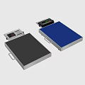 Portable Digital Platform Scales With Gray And Blue Platforms Digital Display And Control Panel 3d model