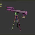 Beautiful Natural Scenery Observed Through Silver Telescope on Red Tripod