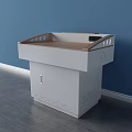 Modern Functional Desk With White Body Wooden Top And Side Ventilation Holes