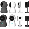 Projection Surveillance Cameras with Various Black and White Modern Designs