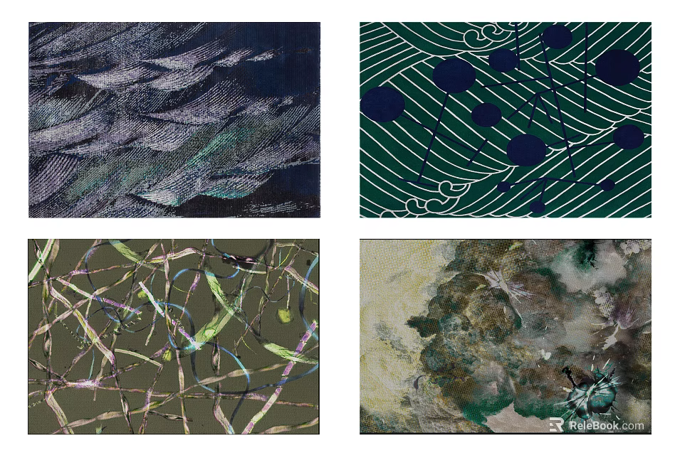 Square Rug With Abstract And Natural Design Patterns For Home Decor 3d model