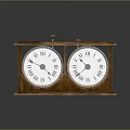 Elegant Vintage Wooden Mantel Clock With Double Roman Numeral Dials Classic Design