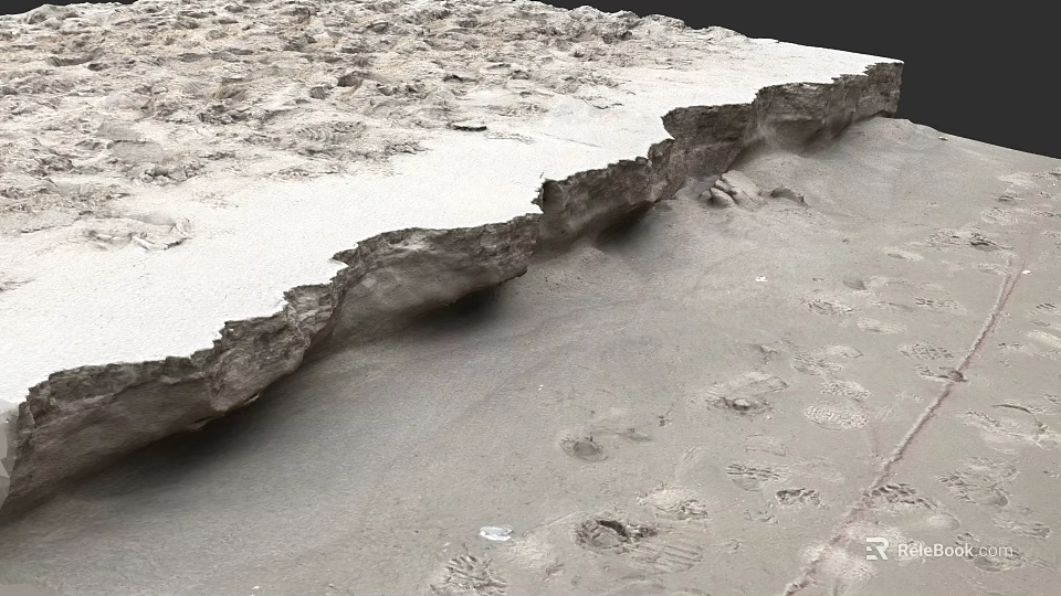 Detailed Microtopography Sandy Surface With Natural Textures And Subtle Undulations 3d model 