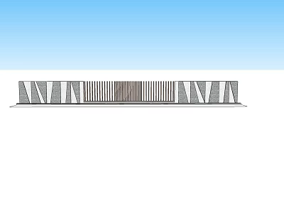 Modern Feature Wall With Vertical Stone Strips And Linear Design Elements 3d model