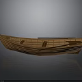 Classic Wooden Boat Hull With Seats And Natural Wood Grain Reflection