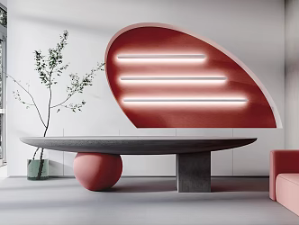 Modern reception desk Reception background Reception area 3d model