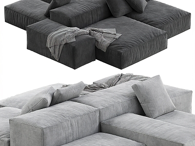 Public sofa lobby sofa module sofa stitching sofa 3d model