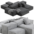 Public sofa lobby sofa module sofa stitching sofa 3d model