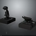 Automotive Parts Black Control Levers with Black Bases and Blue Indicator Details