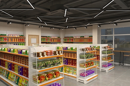 Modern Convenience Store Supermarket 3d model