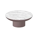 Modern Minimalist Round Coffee Table With Marble Top And Cylindrical Base 3d model
