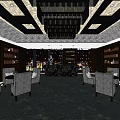 Luxurious Hotel Public Lounge Area With Modern Sofas Decorative Paintings And Ceiling Design
