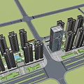 Modern High Rise Residential Complex With Urban Planning Roads And Green Spaces