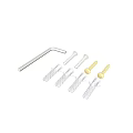 Essential Hardware Tools Including Hex Key Wrench Silver Gold Screws And White Plastic Anchors