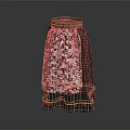 Traditional Ethnic Skirt Featuring White Body Striped Patterns Colorful Woven Waistband And Red Black Trim