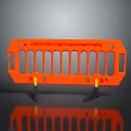 Orange Construction Safety Barrier With Plastic Panels And Stable Support Base