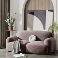 modern double sofa fabric double sofa 3d model
