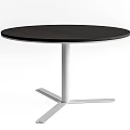 Modern Round Dining Table With Black Tabletop And White Base Design 3d model