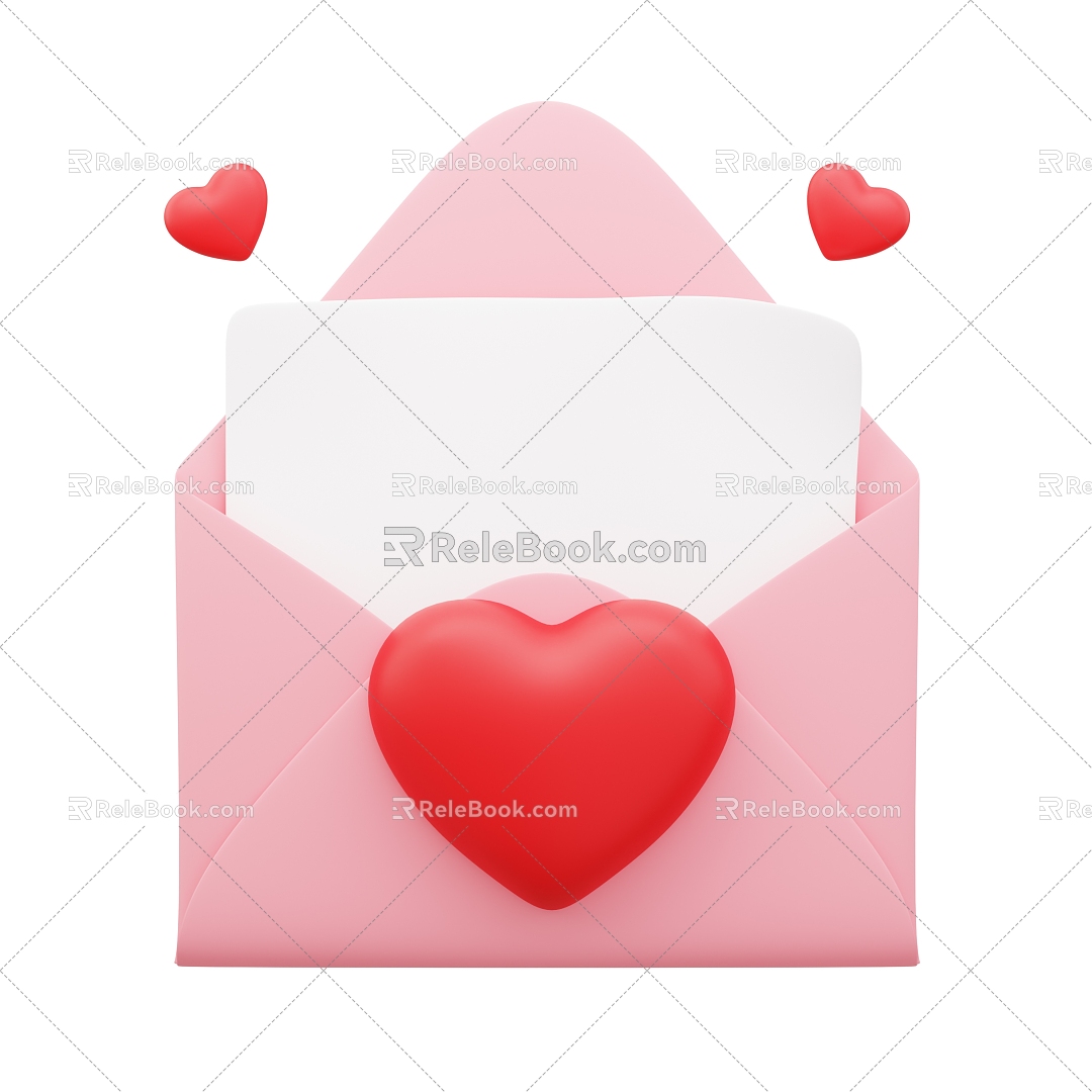 Modern Envelope Love Cartoon Love Cartoon Envelope 3d model