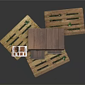 Rustic Wooden Chest of Drawers with Multiple Drawers on Wooden Pallets