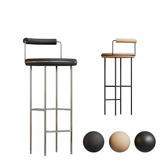Modern Metal Bar Stool Chair 3d model