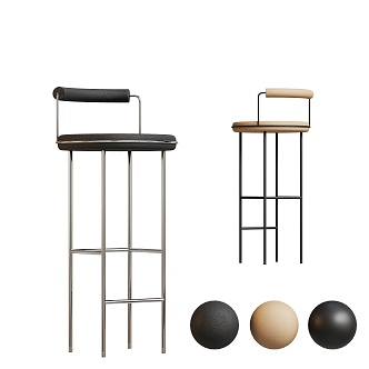 Modern Metal Bar Stool Chair 3d model