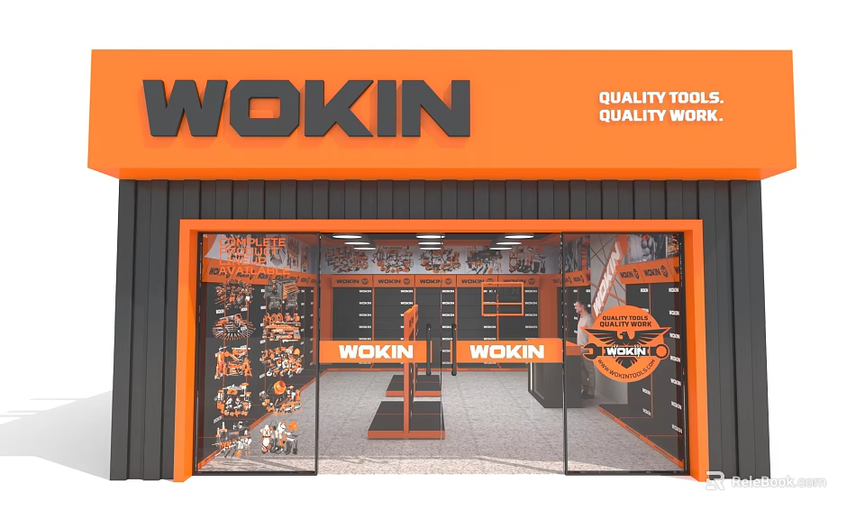 WOKIN Quality Tools Store with Display Racks and Big Deals 3d model 
