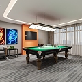 Modern Billiard Room 3d model