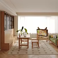 Wooden Bookcase With Shelves Books Decor Items Desk Chair Bench And Plant For Home Office