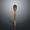 Handcrafted Wooden Handle Stone Head Decor With Yellow Wrap Decoration