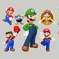 Modern 2D Super Mary Mario Cartoon Game Figure Character Silhouette 3d model