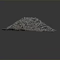 Raw Natural Stone Gravel Pile on Wooden Base with Mixed Size Rocks
