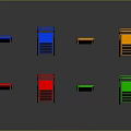 Colorful Metal Ladders In Various Colors Standing On Reflective Floor