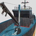 Rusty Ship Featuring Black Yellow Red Hull Deck Crane And Superstructure
