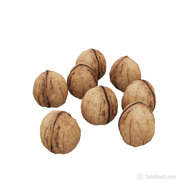 Fresh Whole Walnuts In Natural Shells For Healthy Snacking And Diet 3d model 