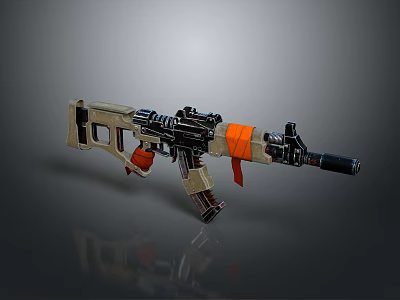 rifle semi-automatic rifle combat rifle battle rifle carbine war rifle attack rifle 3d model