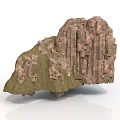 Natural Rock Formation With Moss Covered Surface And Textured Details