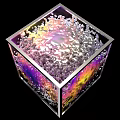 Colorful Cube Art Installation With Crystal Textures Light Effects And Reflections 3d model