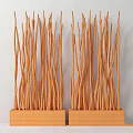 Vertical Natural Twisted Branches Decorative Arrangement In Concrete Container With Pebbles