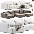 Modern Soft Upholstered Double Sofa With Multiple Neutral Color Options For Cozy Home Living Decor