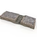 Rustic Stone Wall Structure With Connected Steps And Textured Blocks