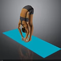 Blue Yoga Mat With Person Practicing Yoga Pose In Fitness Setting